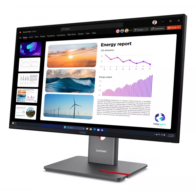 Lenovo ThinkVision P24Q-40 Monitor, 60,5 cm (23,8 inch), 2560 x 1440 Pixel, Quad HD, LCD, 6 ms, nero
