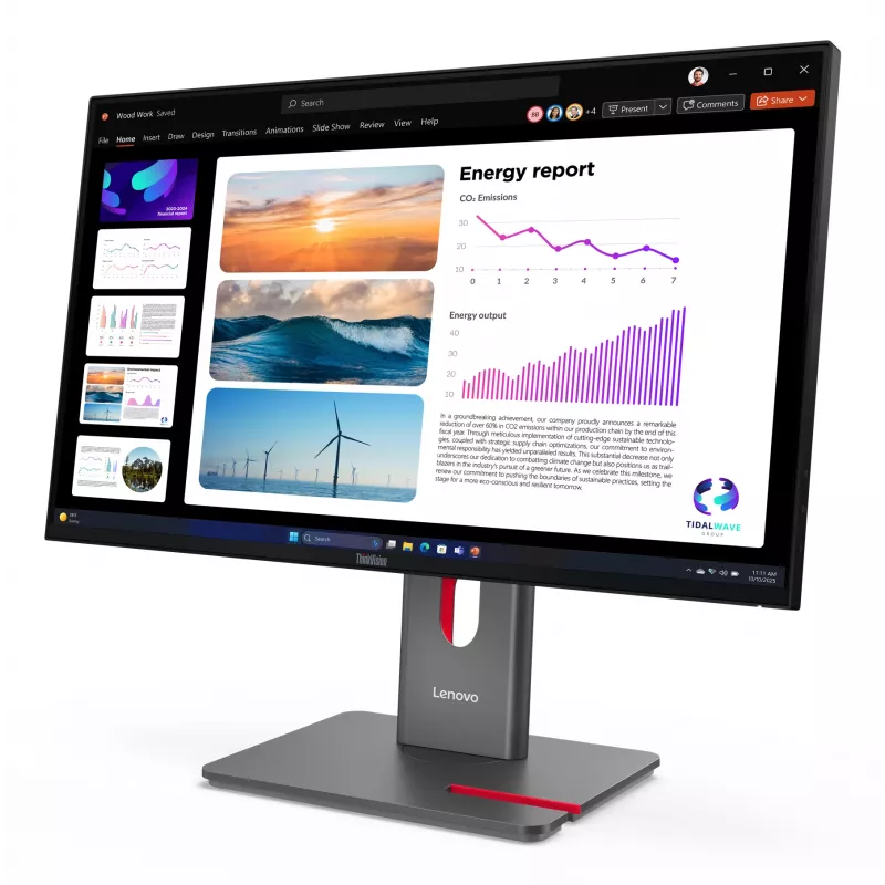 Lenovo ThinkVision P24Q-40 Monitor, 60,5 cm (23,8 inch), 2560 x 1440 Pixel, Quad HD, LCD, 6 ms, nero