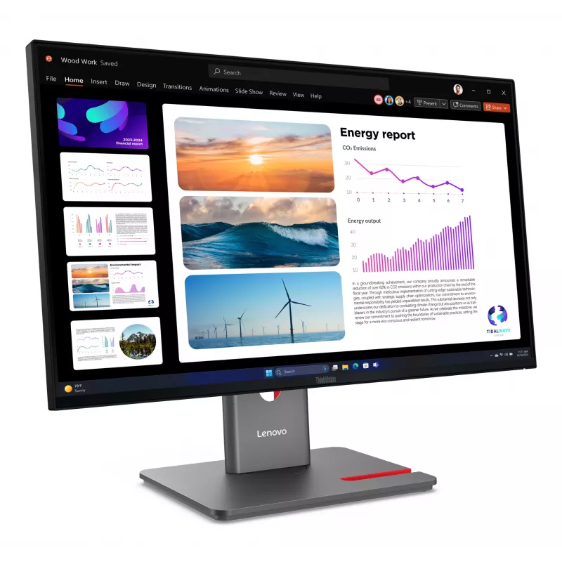 Lenovo ThinkVision P24Q-40 Monitor, 60,5 cm (23,8 inch), 2560 x 1440 Pixel, Quad HD, LCD, 6 ms, nero