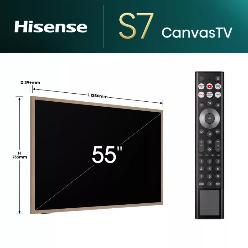 Hisense TV Canvas S7NQTUK da 55