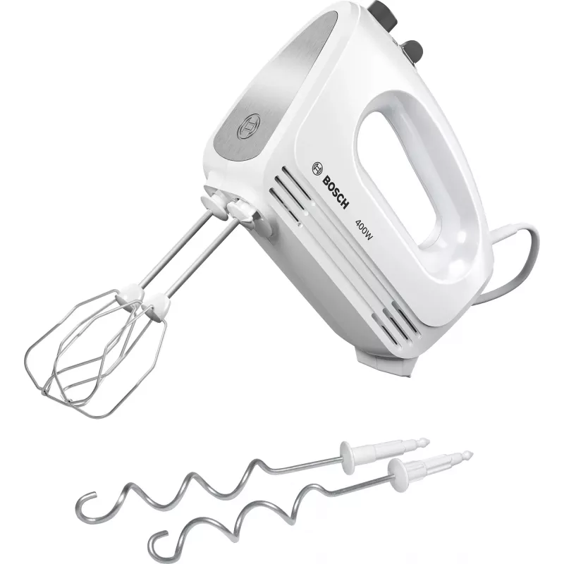 Frullatore a mano Bosch MFQ24200 — 400 W, 4 velocità, turbo, acciaio spazzolato/bianco