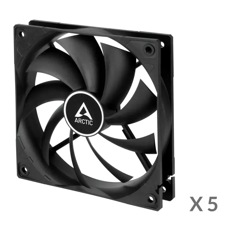 ARCTIC F12 ventola standard per case 120 mm, confezione da 5, nera