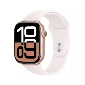 APPLE Watch Series 10 GPS 46mm cassa in alluminio oro rosa con cinturino sportivo Light Blush - M/L