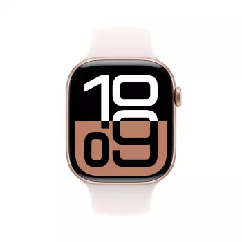 APPLE Watch Series 10 GPS 46mm cassa in alluminio oro rosa con cinturino sportivo Light Blush - M/L