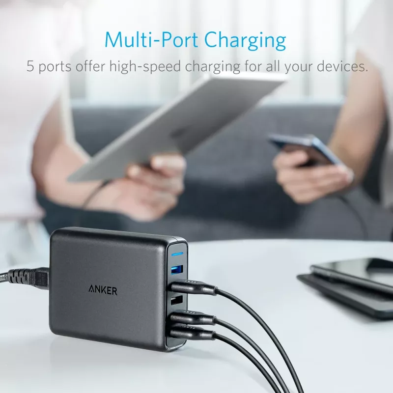 ANKER Powerport Speed 5 2x Quick Charge 3.0 Eu nero