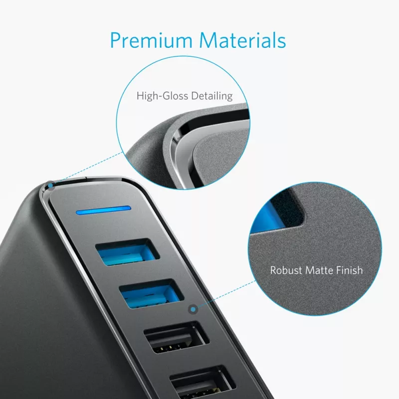 ANKER Powerport Speed 5 2x Quick Charge 3.0 Eu nero