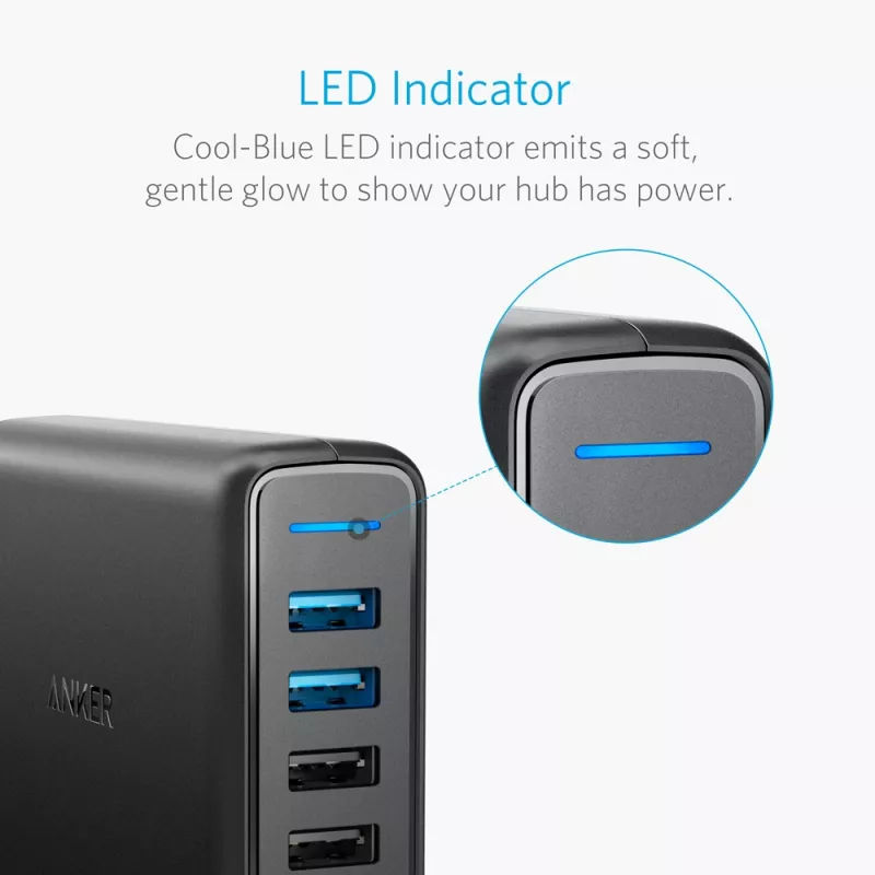 ANKER Powerport Speed 5 2x Quick Charge 3.0 Eu nero