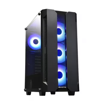 Case PC CHIEFTEC GS-01B-OP Tower nero – vetro temperato, ventole RGB, supporta ATX/Micro-ATX, GPU fino a 320 mm