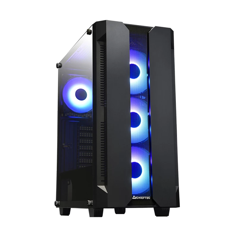 Case PC CHIEFTEC GS-01B-OP Tower nero – vetro temperato, ventole RGB, supporta ATX/Micro-ATX, GPU fino a 320 mm