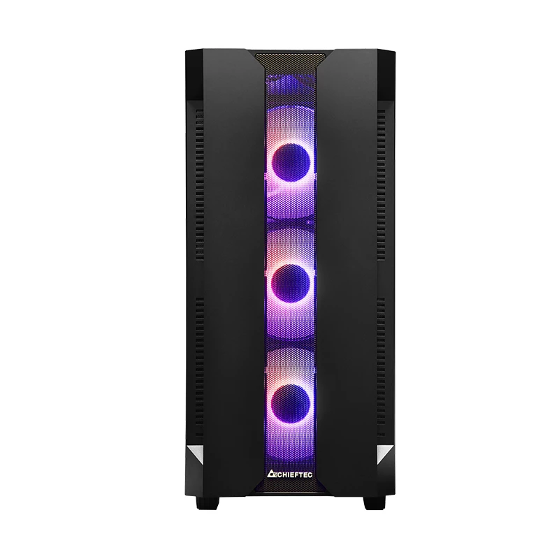 Case PC CHIEFTEC GS-01B-OP Tower nero – vetro temperato, ventole RGB, supporta ATX/Micro-ATX, GPU fino a 320 mm