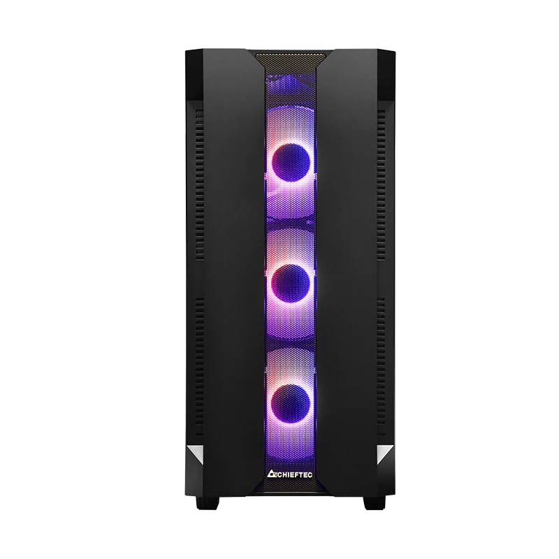 Case PC CHIEFTEC GS-01B-OP Tower nero – vetro temperato, ventole RGB, supporta ATX/Micro-ATX, GPU fino a 320 mm