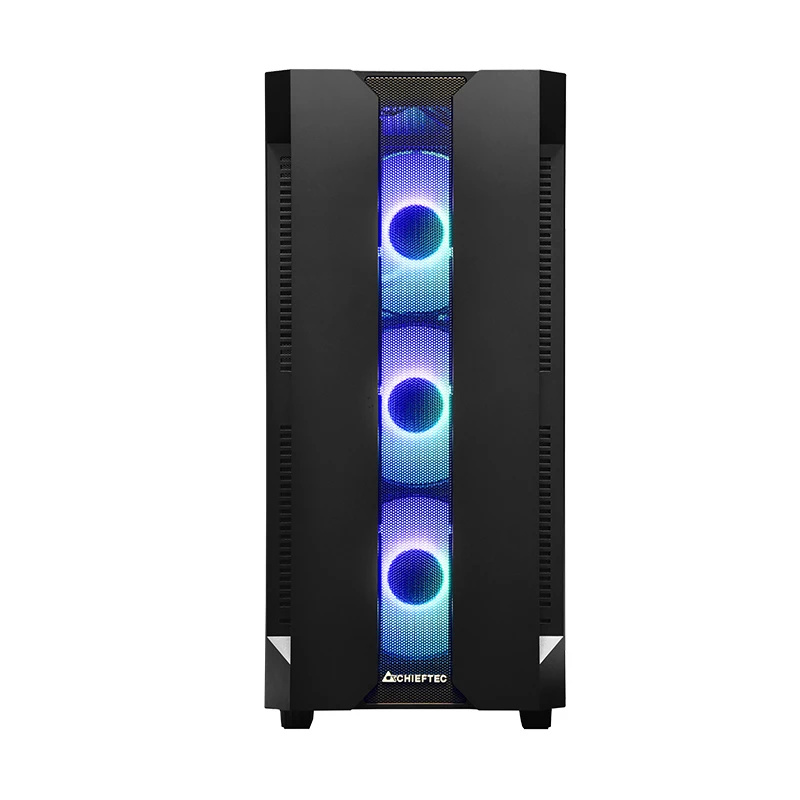 Case PC CHIEFTEC GS-01B-OP Tower nero – vetro temperato, ventole RGB, supporta ATX/Micro-ATX, GPU fino a 320 mm