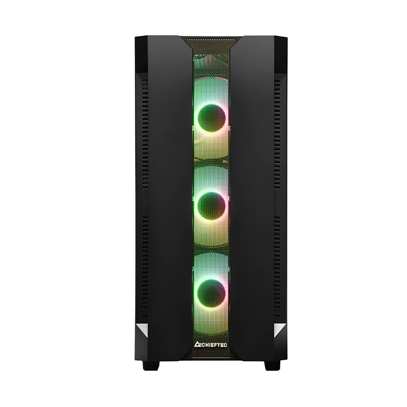 Case PC CHIEFTEC GS-01B-OP Tower nero – vetro temperato, ventole RGB, supporta ATX/Micro-ATX, GPU fino a 320 mm