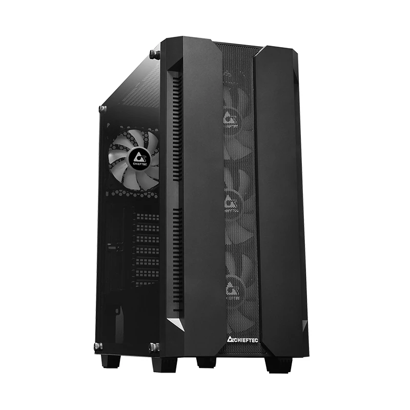 Case PC CHIEFTEC GS-01B-OP Tower nero – vetro temperato, ventole RGB, supporta ATX/Micro-ATX, GPU fino a 320 mm