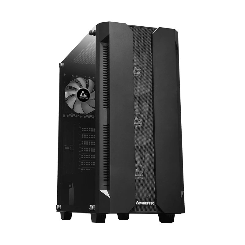 Case PC CHIEFTEC GS-01B-OP Tower nero – vetro temperato, ventole RGB, supporta ATX/Micro-ATX, GPU fino a 320 mm