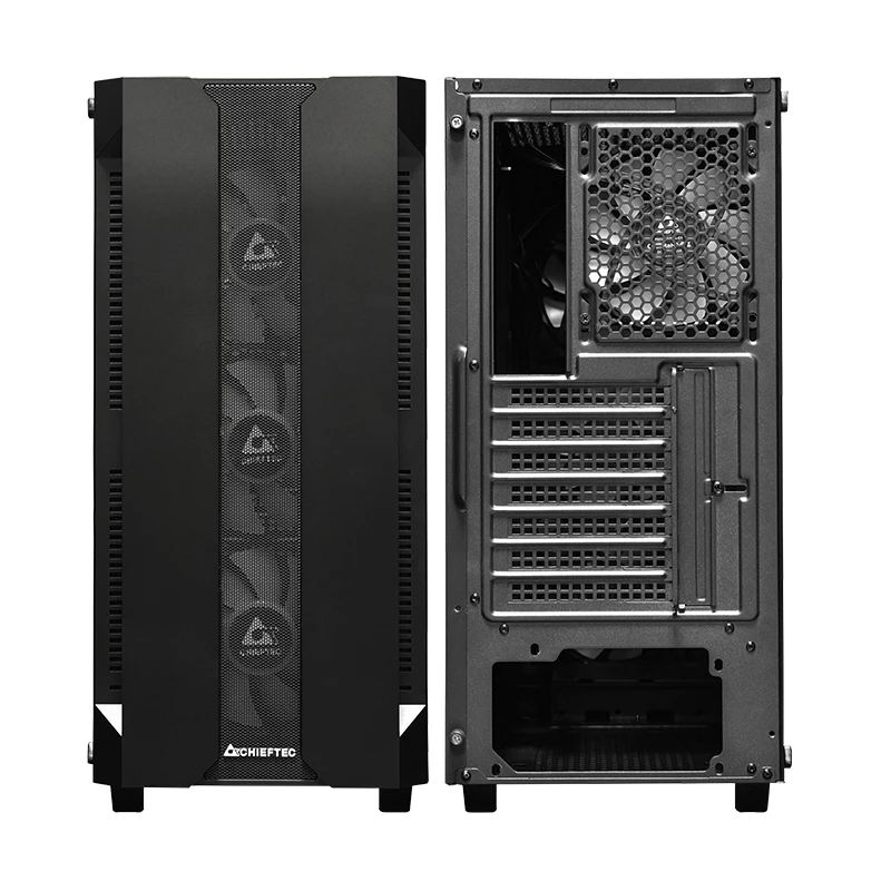 Case PC CHIEFTEC GS-01B-OP Tower nero – vetro temperato, ventole RGB, supporta ATX/Micro-ATX, GPU fino a 320 mm