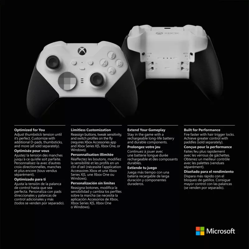 Gamepad Microsoft Xbox Elite Wireless Series 2 Core nero bianco Bluetooth USB