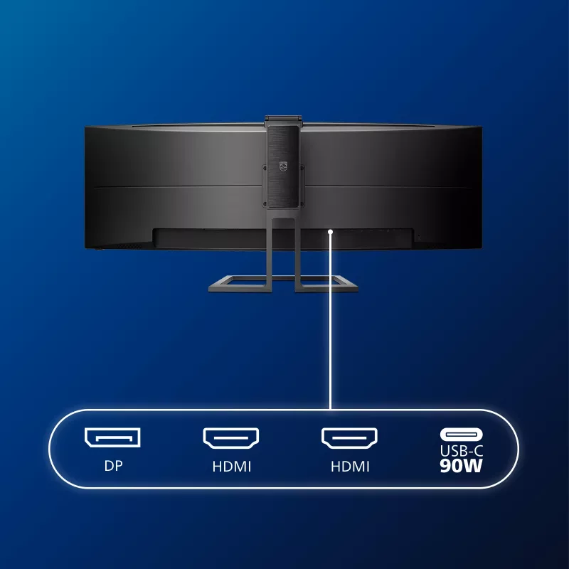Philips P Line 32:9 SuperWide Curved Display LCD 499P9H/00, 124 cm (48,8 inch), 5120 x 1440 pixel, UltraWide Dual Quad HD, LCD, 5 ms, nero