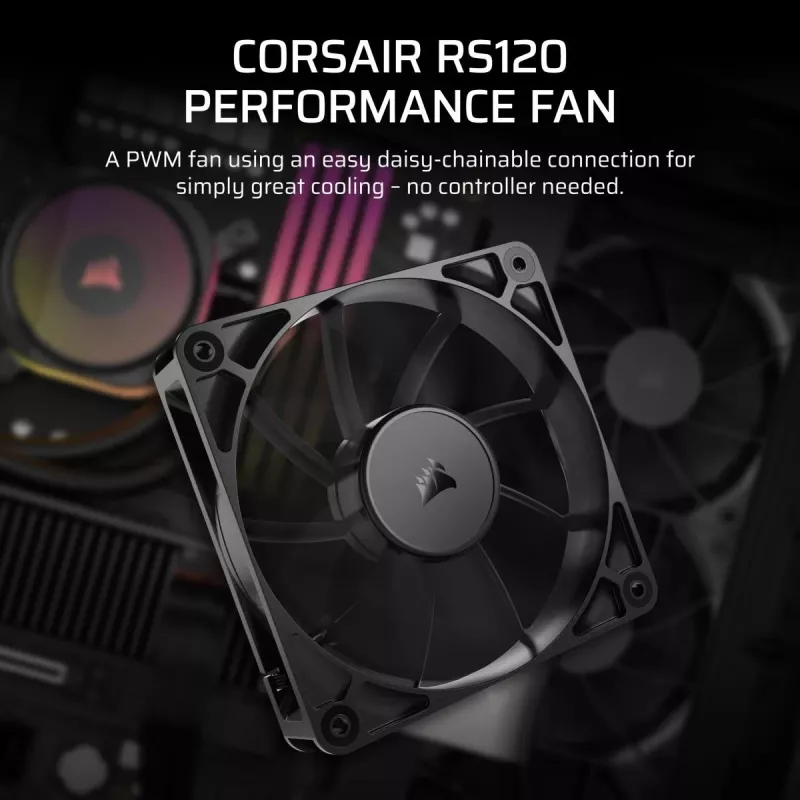 Corsair RS120 CO-9050188-WW ventola per case PWM, 120 mm, nero