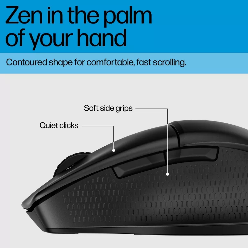 HP 480 Comfort mouse Bluetooth, per destrorsi, Bluetooth, 4000 DPI, nero