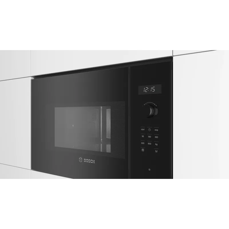 Microonde da incasso Bosch Serie 6 BFL554MB0 – 900 W, 25 L, comandi a rotella e touch, nero