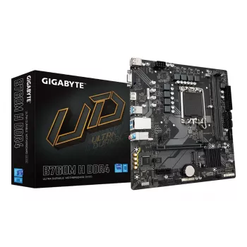 GIGABYTE B760M H DDR4 scheda madre - supporta processori Intel Core di 14ª generazione, VRM digitale 6+1+1 fasi, fino a 3200MHz DDR4 (OC), 2xPCIe 4.0 M.2, GbE LAN, USB 3.2 Gen1