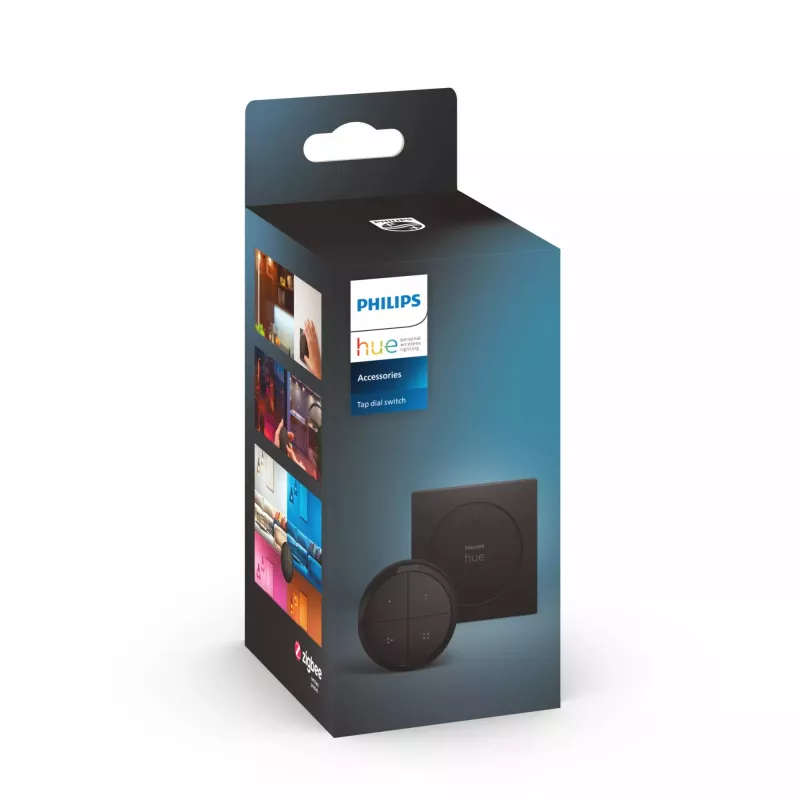 Philips Hue Tap Dial interruttore, wireless, ZigBee, montaggio a parete, plastica, nero