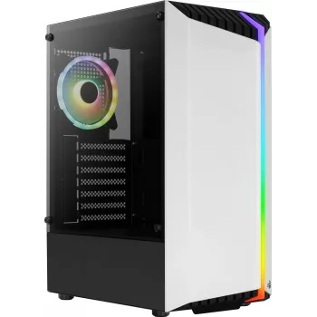 Case PC AEROCOOL Bionic Midi Tower bianco — ATX, vetro temperato, 2 vani 3,5