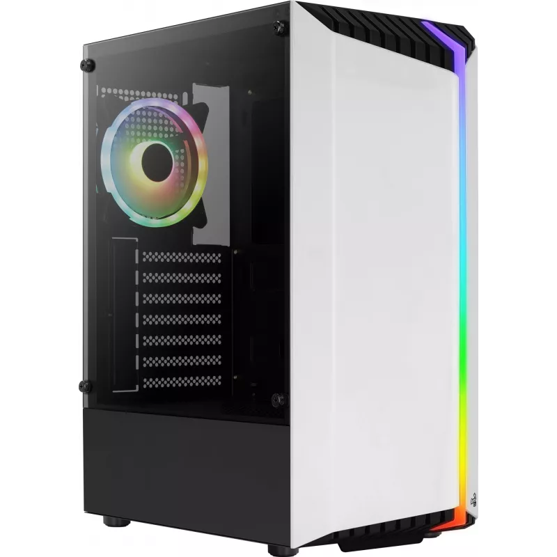 Aerocool Bionic V2 case PC Midi Tower, ATX / micro ATX / Mini-ITX, vetro temperato, RGB, bianco