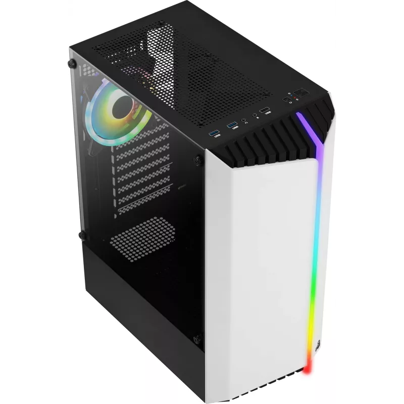 Aerocool Bionic V2 case PC Midi Tower, ATX / micro ATX / Mini-ITX, vetro temperato, RGB, bianco