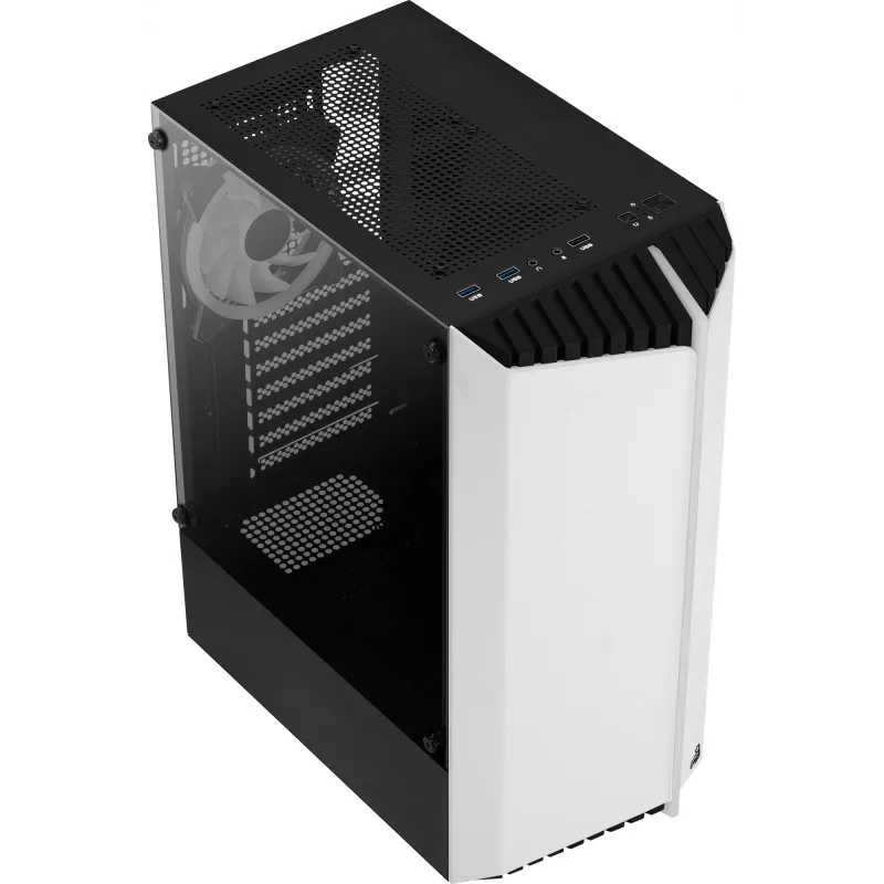 Aerocool Bionic V2 case PC Midi Tower, ATX / micro ATX / Mini-ITX, vetro temperato, RGB, bianco