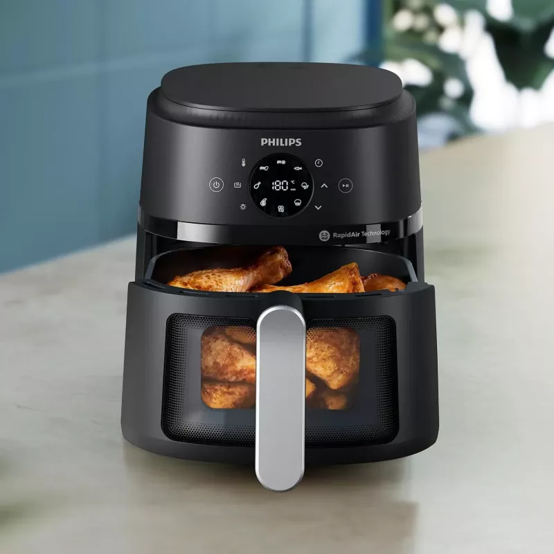 Philips serie 2000 NA221/00 friggitrice singola 4,2 L stand-alone 1500 W friggitrice ad aria nero, argento