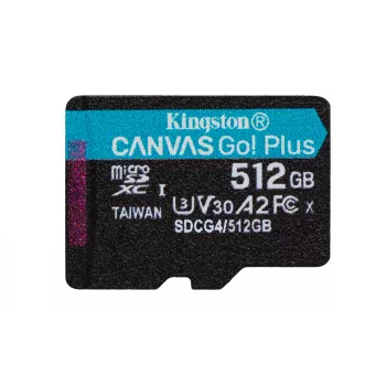 Kingston Technology 512GB microSDXC Canvas Go Plus Gen4 200R A2 U3 confezione singola senza ADP