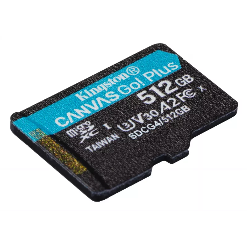 Kingston Technology 512GB microSDXC Canvas Go Plus Gen4 200R A2 U3 confezione singola senza ADP