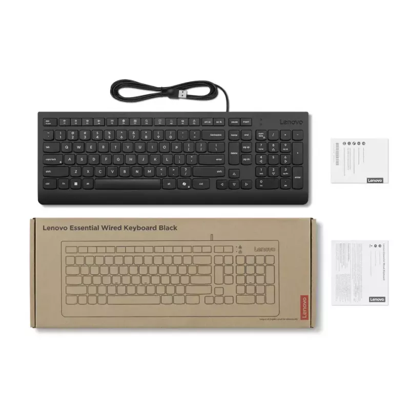 Tastiera Lenovo 4Y41R64681 Full-size (100%) con filo USB nordico nero — Home/Office