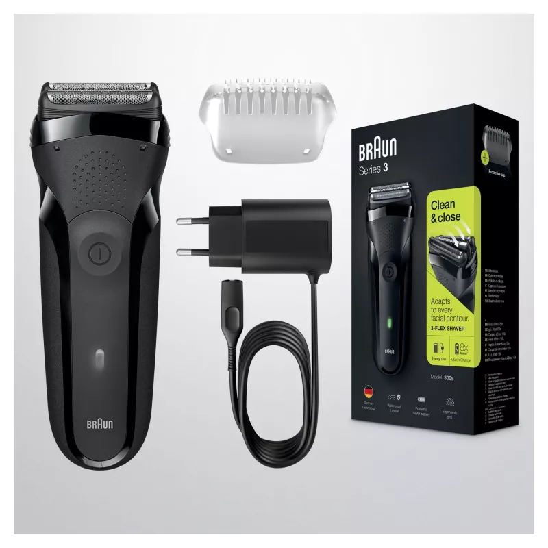 Braun Series 3 Shave&Style 300BT rasoio elettrico, rasoio per uomo, nero