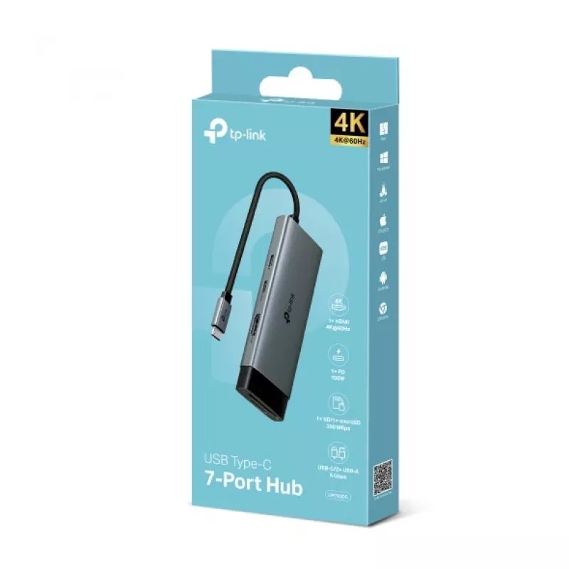 TP-Link UH7020C hub interfaccia USB 3.2 Gen 1 (3.1 Gen 1) Type-C 5000 Mbit/s