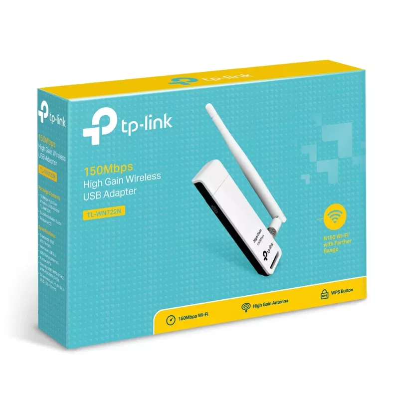 TP-Link TL-WN722N adattatore di rete, WLAN 150 Mbit/s, USB, Wi-Fi 4, 2,4 GHz