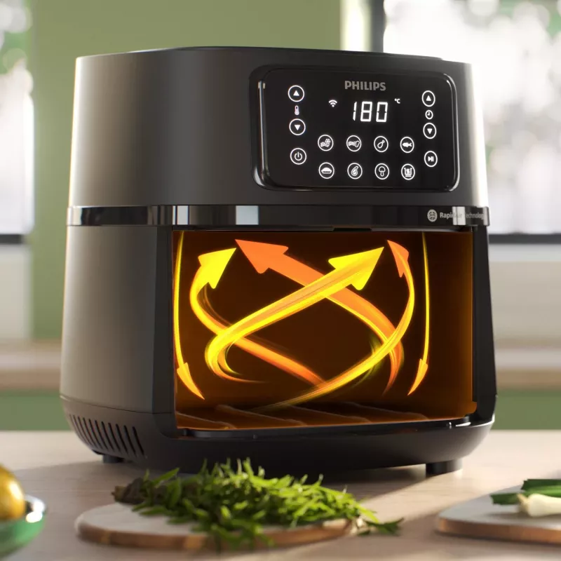 Philips serie 5000 friggitrice ad aria HD9285/90 XXL Connected, friggitrice ad aria calda, 7,2 L, 1,4 kg, Rapid Air, 40 °C, 200 °C