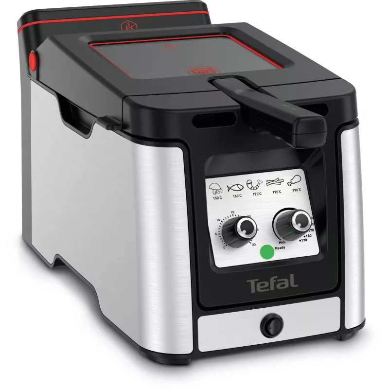 Tefal Clear Duo FR600D10 friggitrice, 3,5 l, 2000 W, acciaio inox/nero