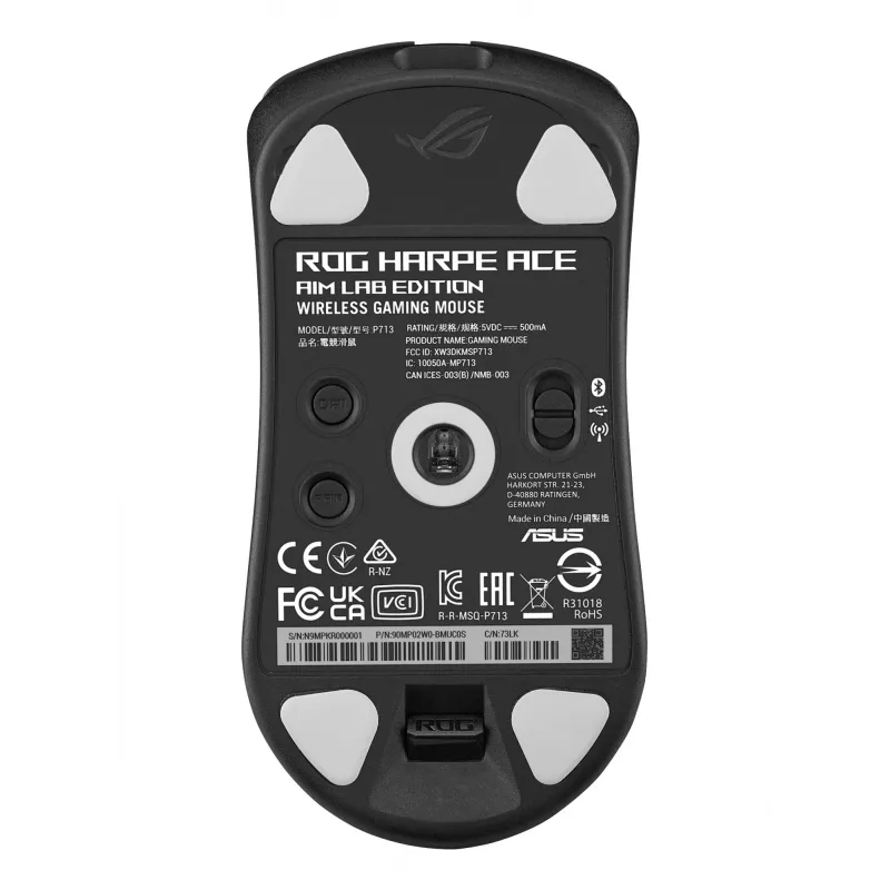 ASUS ROG Harpe Ace Aim Lab Edition mouse gaming ambidestro RF Wireless + Bluetooth + USB Type-A ottico 36000 DPI