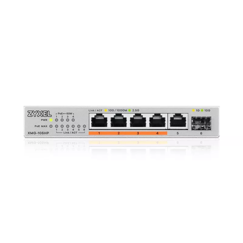Zyxel XMG-105HP non gestito 2.5G Ethernet (100/1000/2500) Power over Ethernet (PoE) argento