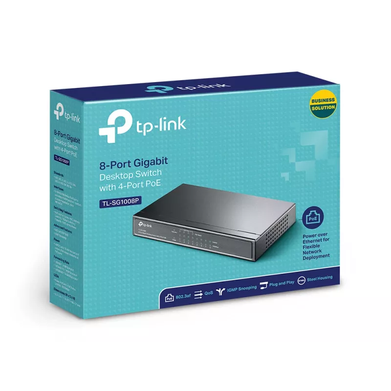TP-Link TL-SG1008P switch Gigabit desktop a 8 porte, 4x PoE