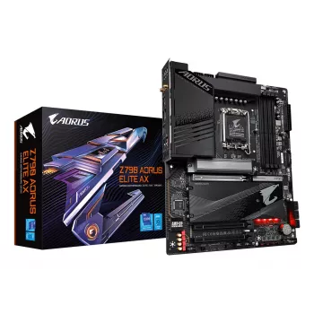 GIGABYTE Z790 AORUS ELITE AX scheda madre - supporta Intel Core 14ª generazione, 16*+2+1 fasi Digital VRM, fino a 7600 MHz DDR5 (OC), 4x PCIe 4.0 M.2, Wi-Fi 6E, 2,5 GbE LAN, USB 3.2 Gen 2x2