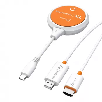 j5create JVAW62 ScreenCast USB-C® Wireless Display HDMI™ Extender, bianco e arancione