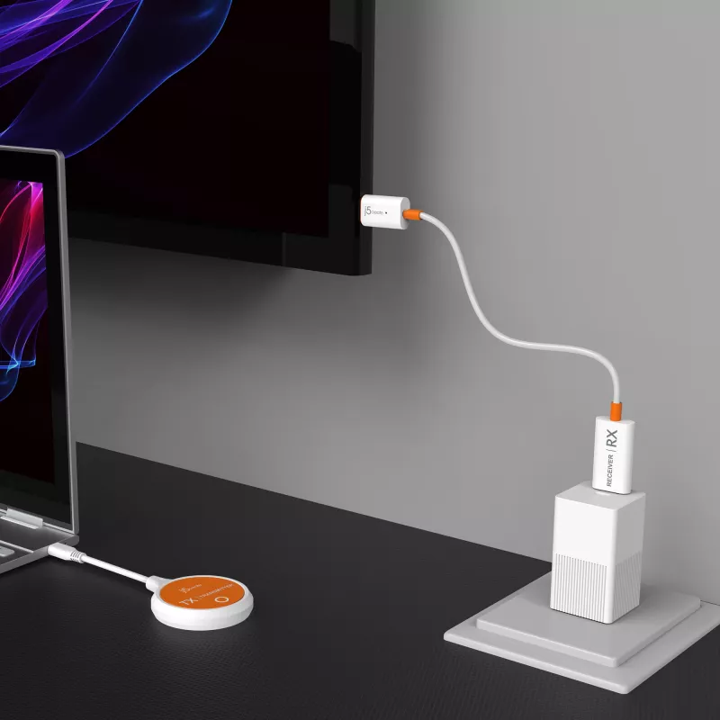 j5create JVAW62 ScreenCast USB-C® Wireless Display HDMI™ Extender, bianco e arancione