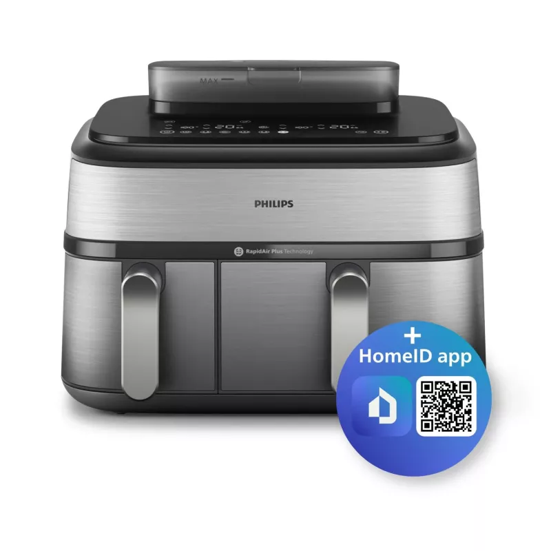 Philips serie 5000 NA555/00 friggitrice doppia 9 L stand-alone 2750 W friggitrice ad aria argento