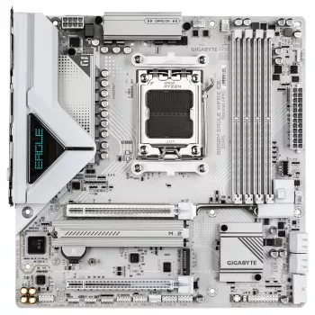 GIGABYTE B850M EAGLE WIFI6E ICE scheda madre - CPU AMD Ryzen 9000 Series, VRM digitale 8+2+2 fasi, fino a 8200 MHz DDR5 (OC), 1xPCIe 5.0 + 1xPCIe 4.0 M.2, Wi-Fi 6E, 2,5 GbE LAN, USB 3.2 Gen 2
