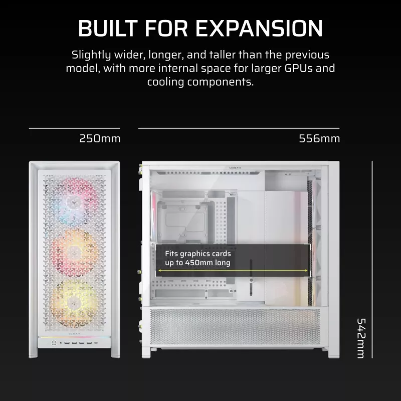 Case per PC CORSAIR - Frame 5000D RS ARGB High-Airflow Mid-Tower - bianco