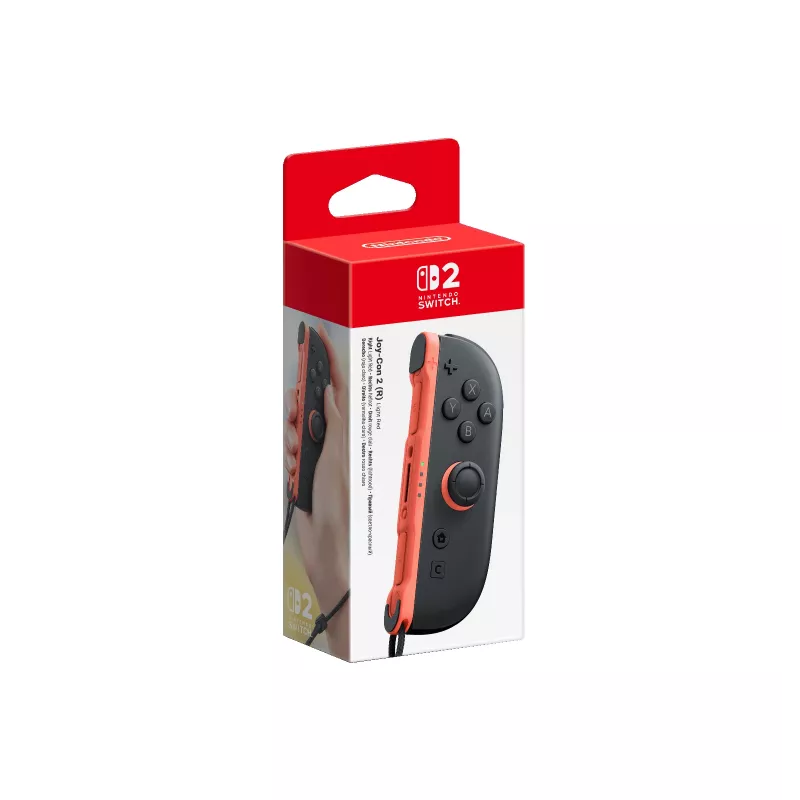 Nintendo Joy-Con 2 (R) rosso chiaro, joystick, Nintendo Switch 2, tasto Home, analogico / digitale, wireless, Bluetooth